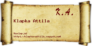 Klapka Attila névjegykártya